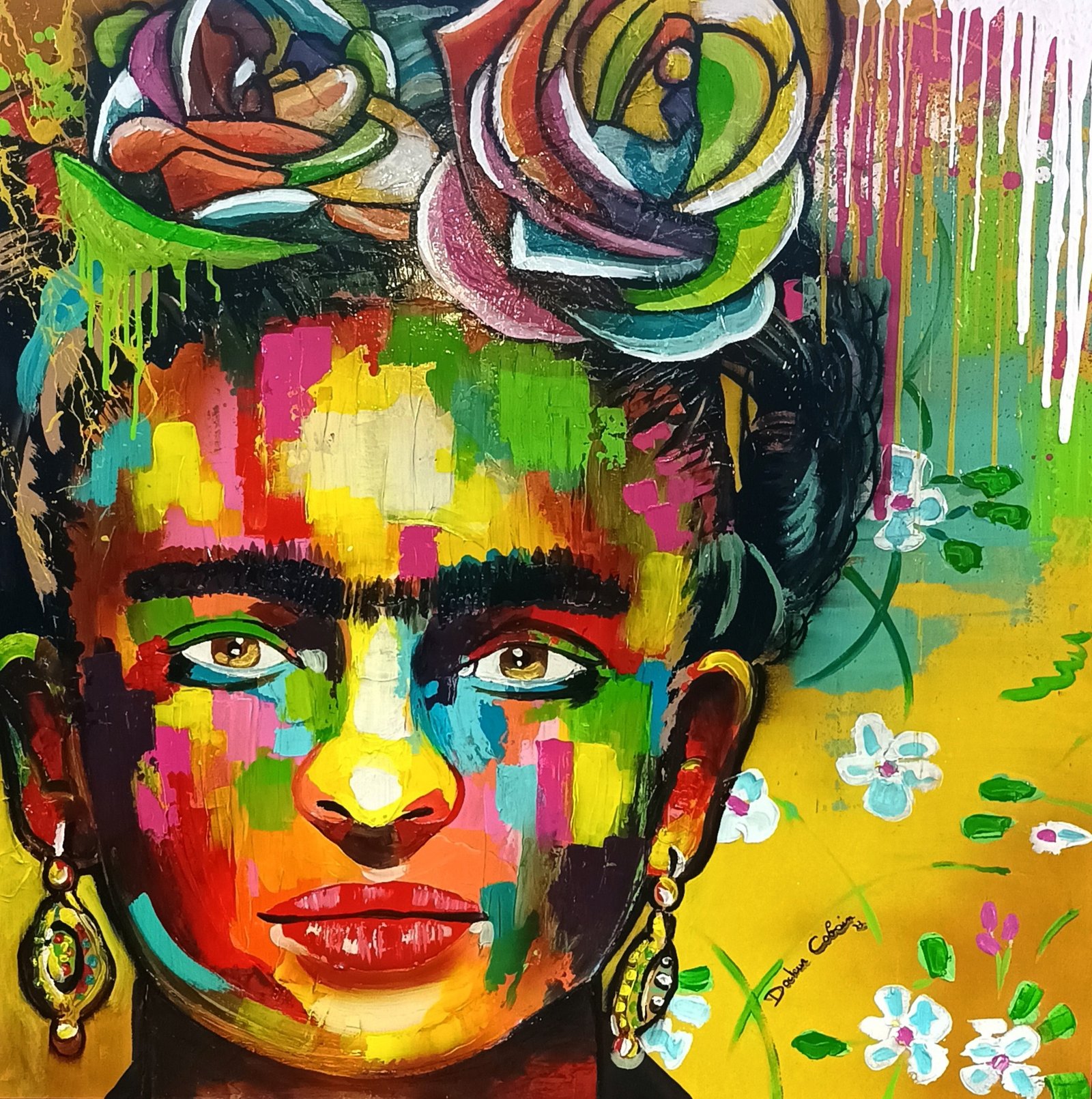 Frida - Acrylique sur toile 120x120cm