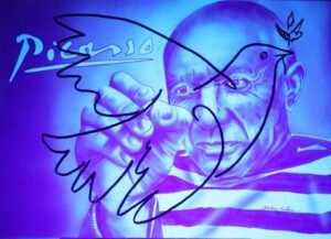 Picasso - Toile 92x73cm - Peinture invisible offrant une vue de jour et une de nuit