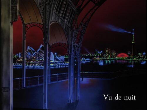 AUSTRALIE - Fresque intérieur 6×2.5m.Peinture fluo offrant une vue de jour et une de nuit. Structure Métallique Gustave EIFFEL : Fresque intérieur 6×2.5m. Peinture fluo offrant une vue de jour et une de nuit. Structure Métallique Gustave EIFFEL.