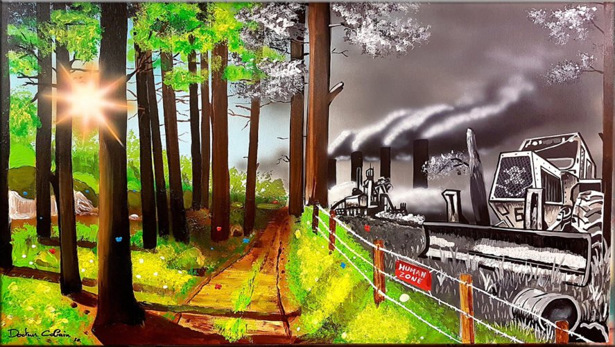 HUMAN ZONE - Toile 116 x 73 cm.