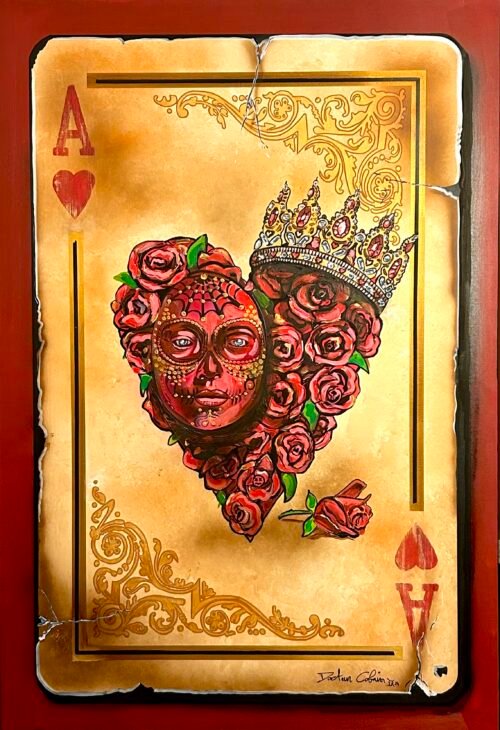 LE CŒUR ROSE, 2024 – Huile sur toile – 130 x 89 cm