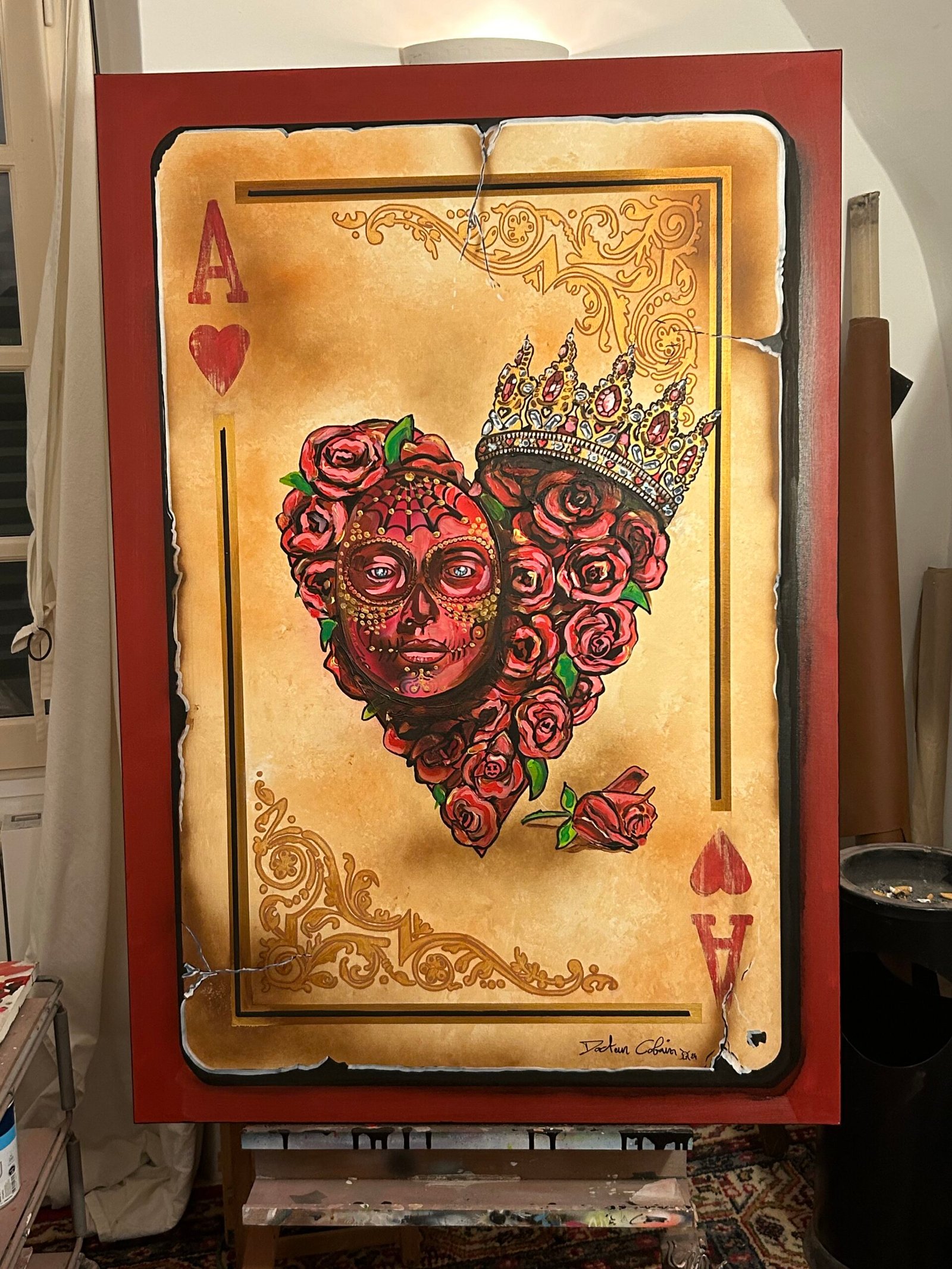 LE CŒUR ROSE, 2024 – Huile sur toile – 130 x 89 cm