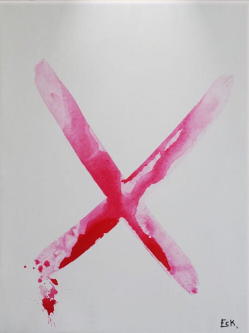 TOILE DE NU - Toile 81x65cm - Peinture sur toile, acrylique fluo et peinture invisible offrant une vue de jour et une vue de nuit.